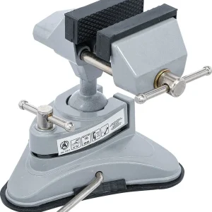 MORSA DA BANCO DA TAVOLO, GIREVOLE, GANASCE 70 MM, CON BASE DI ASPIRAZIONE VENTOSA BGS71017