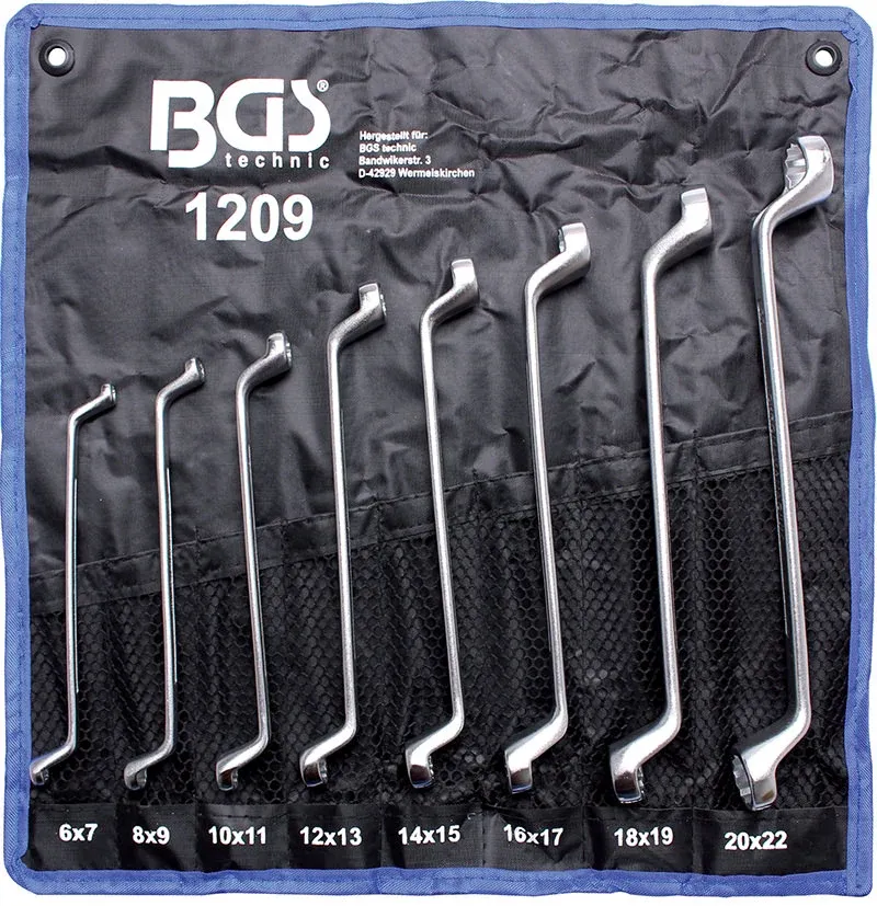 SERIE 8 CHIAVI POLIGONALI CROMATE BGS1209 6/19mm