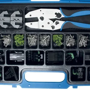 SET 220 PEZZI, PINZA CRIMPARE CON CONNETTORI STAGNI DELPHI ® BGS9097