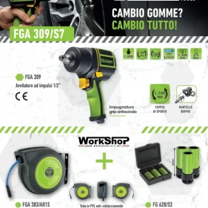 Set Fasano Pistola FGA 309 1/2" 1700Nm + AVVOLGITORE FGA 383/AR15 + SET BUSSOLE FG 628/S3