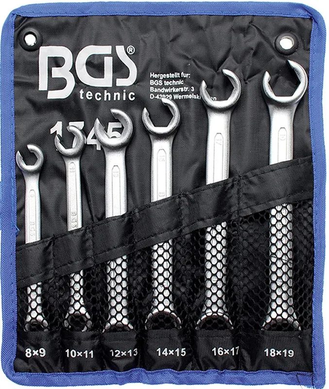 SET 6 PEZZI, CHIAVI PER RACCORDI ESAGONALE BGS1745 8/19mm