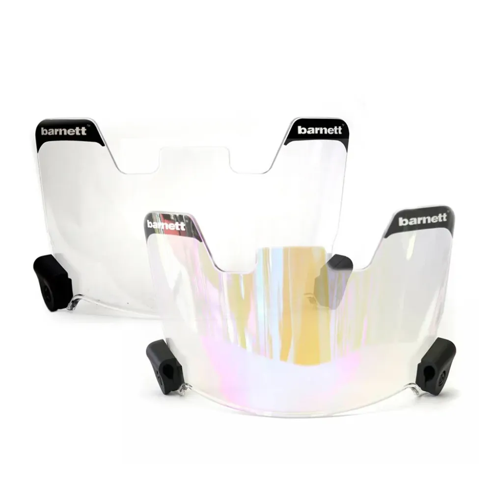 Visiera per casco da football americano Barnett, set da 2 pezzi (trasparente + blu)