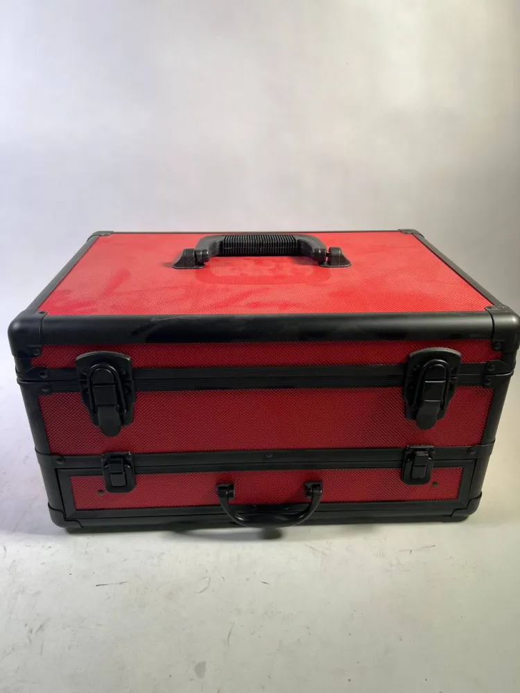 Toolbrothers TX Valigetta alluminio per utensili, rossa - per trapani + Set di 70 punte + Inserto schiuma cubi